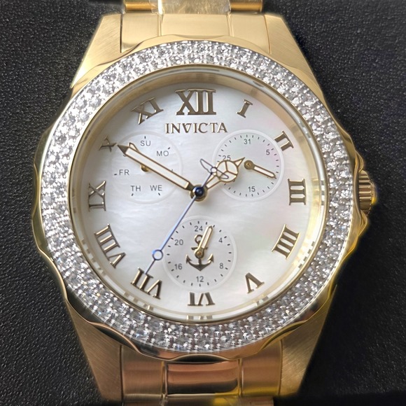 Invicta Accessories - NEW OCEAN VOYAGE Lady Model 47700 Mother of Pearl Dial Quartz‎ Gold #0402